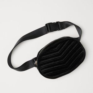 Oval Belt Bag/Fanny Pack black chevron